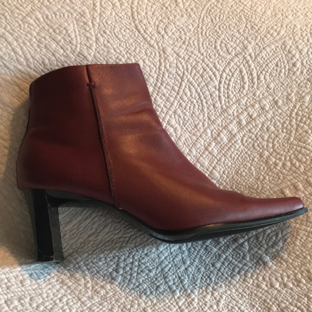 Bass Red Leather Short Boots-10M